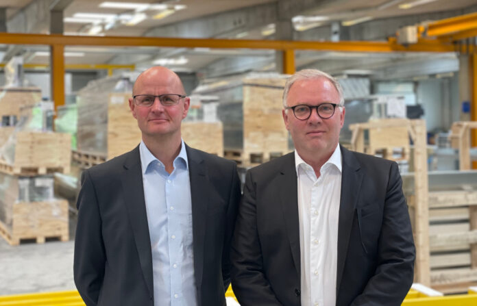 Administrerende direktør Frank Henningsen (til venstre) og arkitekt og udviklingsdirektør Nikolai Kjær, Nordic Build. Foto: PR.
