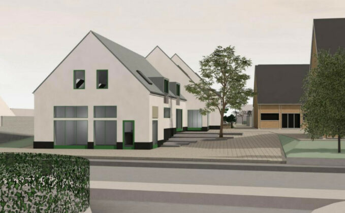 Ny plan for boliger og erhverv på Akacietorvet i Farum. Visualisering: Ingvartsen Arkitekter.