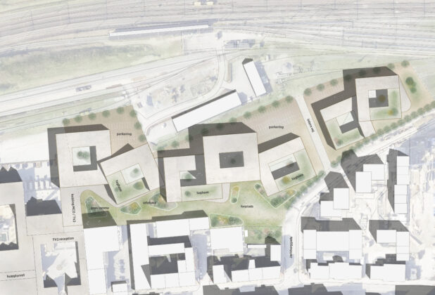 DSB Ejendomsudvikling bag ny medieby i Odense. Dispositionsplan: C.F. Møller Architects.