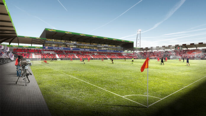 FC Midtjylland udvider MCH Arena i Herning. Visualisering: FC Midtjylland.