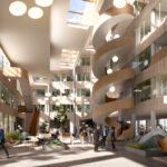 A. Enggaard bygger domicil til Norlys på havnefronten i Aalborg. Visualisering: Sweco Architects.
