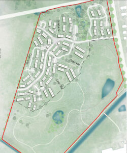 Selskabet Strandhavehus III og Lejerbo står bag byggeriet af nye boliger ved Åtoftegård i Gilleleje Syd. Illustrationsplan fra lokalplanen.
