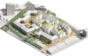 Nørrehus i Odense omdannes til boliger og erhverv. Visualisering fra lokalplanen.