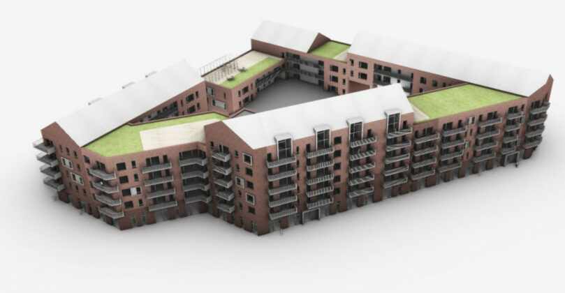Wagner Ejendomme står bag boligprojekt med 150 lejligheder på Stigsborg i Nørresundby. Visualisering: C.F. Møller Architects.