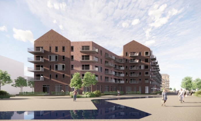 Wagner Ejendomme står bag boligprojekt med 150 lejligheder på Stigsborg i Nørresundby. Visualisering: C.F. Møller Architects.