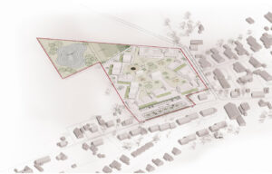 Boligselskabet Sjælland står bag projektet Alkes Have i Knapstrup mellem Holbæk og Jyderup. Visualisering: WE Architecture.