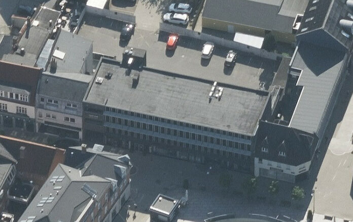 Ejendomshuset.dk har købt ejendommen på Axeltorv 2 i Næstved for 17,4 millioner kroner. Foto: Styrelsen for Dataforsyning og Infrastruktur.