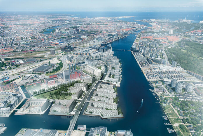Munck Havne & Anlæg skal stå for infrastruktur og byggemodning af Enghave Brygge Syd i Sydhavnen for By & Havn. Visualisering. Juul Frost Arkitekter.