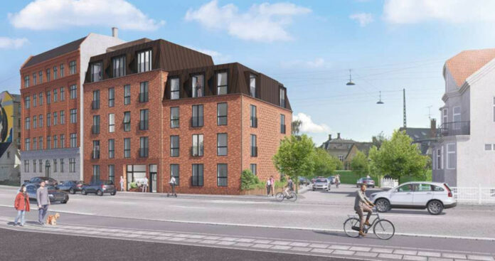 Boligprojekt på Englandsvej 21 og 25 på Amager. Visualisering: Lantz Arkitekter.