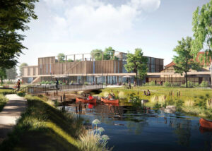 Pavillonen i Grenaa på vej med stor udvidelse. Illustration: C.F. Møller Architects.